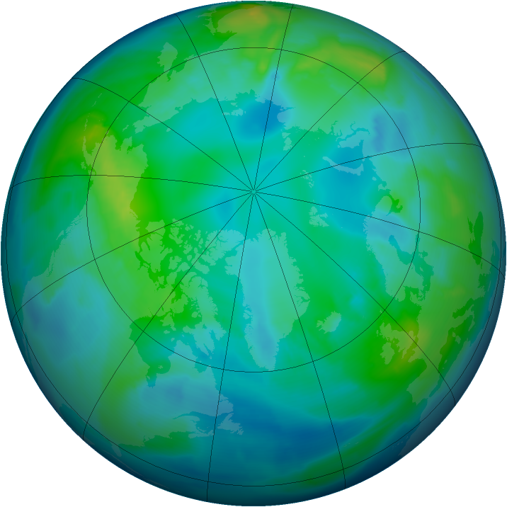 Arctic ozone map for 01 November 2012